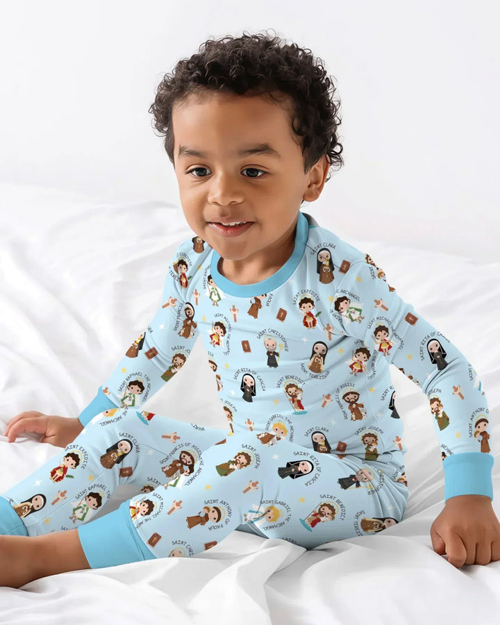 Saints in the Clouds Bamboo Two Piece Long Sleeve Pajama Set