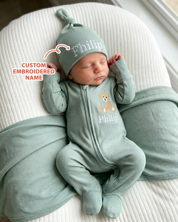 Gerippte Babykleidung mit individuellem Foto - Weich &amp; Skizzenhaft