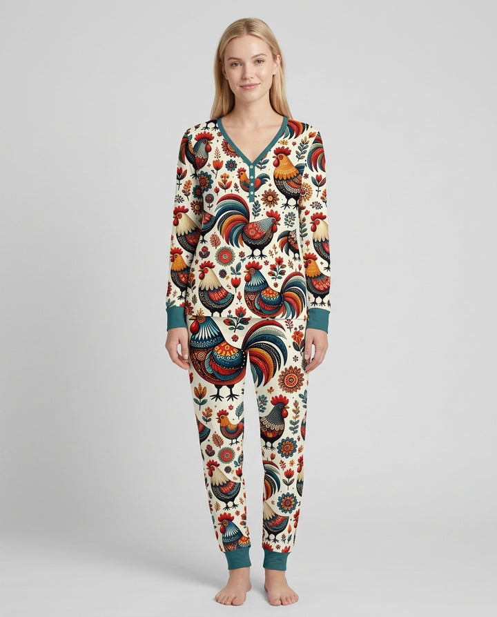 Country Chickens Bamboo Women Pajama Set
