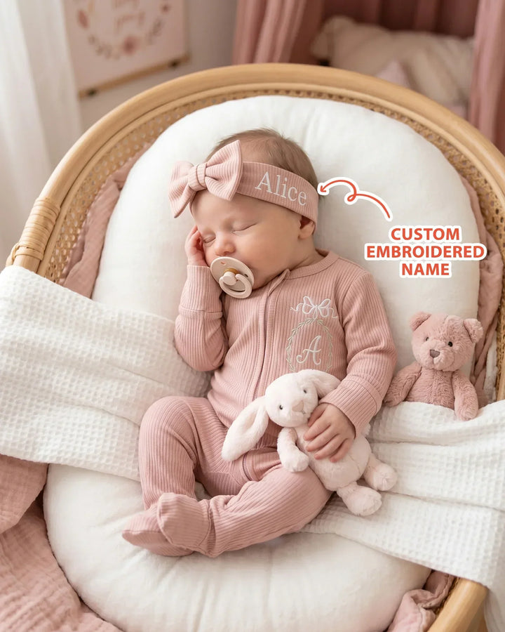 Gerippte Babykleidung mit individuellem Foto - Weich &amp; Skizzenhaft