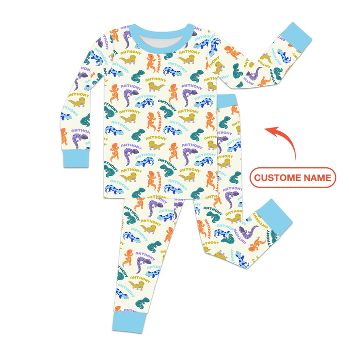 Zweiteiliges Langarm-Pyjama-Set mit Sommerfrüchten