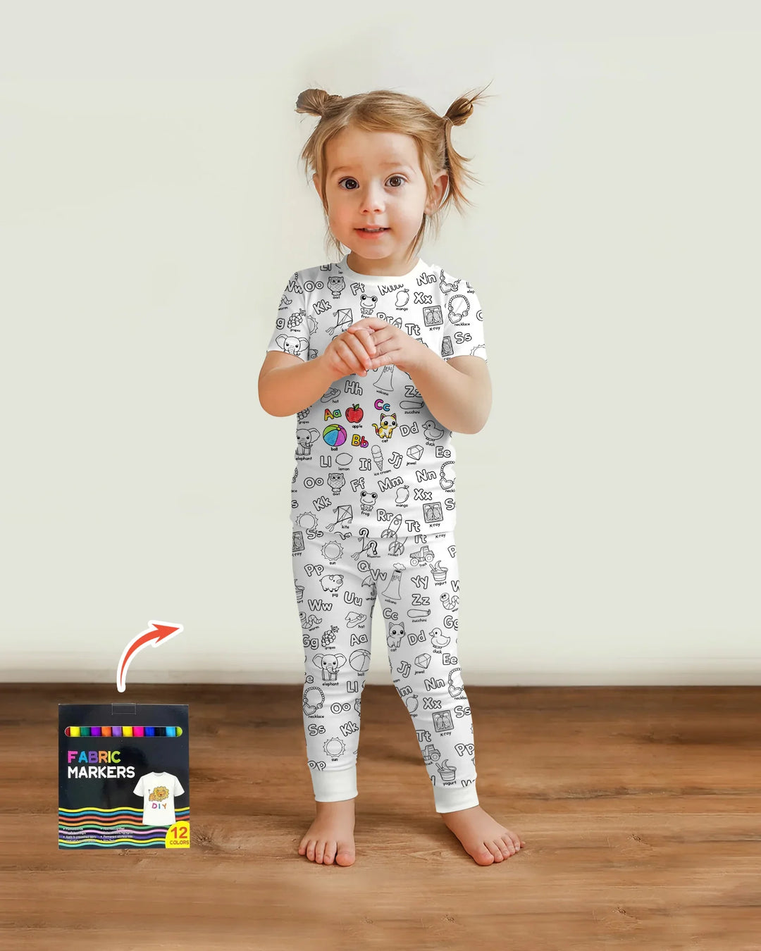 Zweiteiliges, kurzärmliges Pyjama-Set mit Marienkäfern