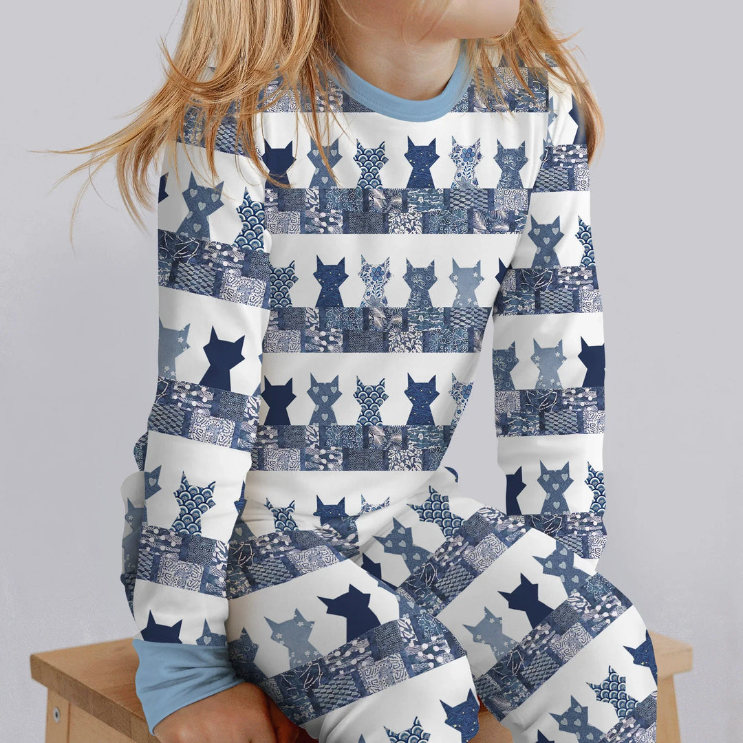 Zweiteiliges Langarm-Pyjama-Set mit Sommerfrüchten