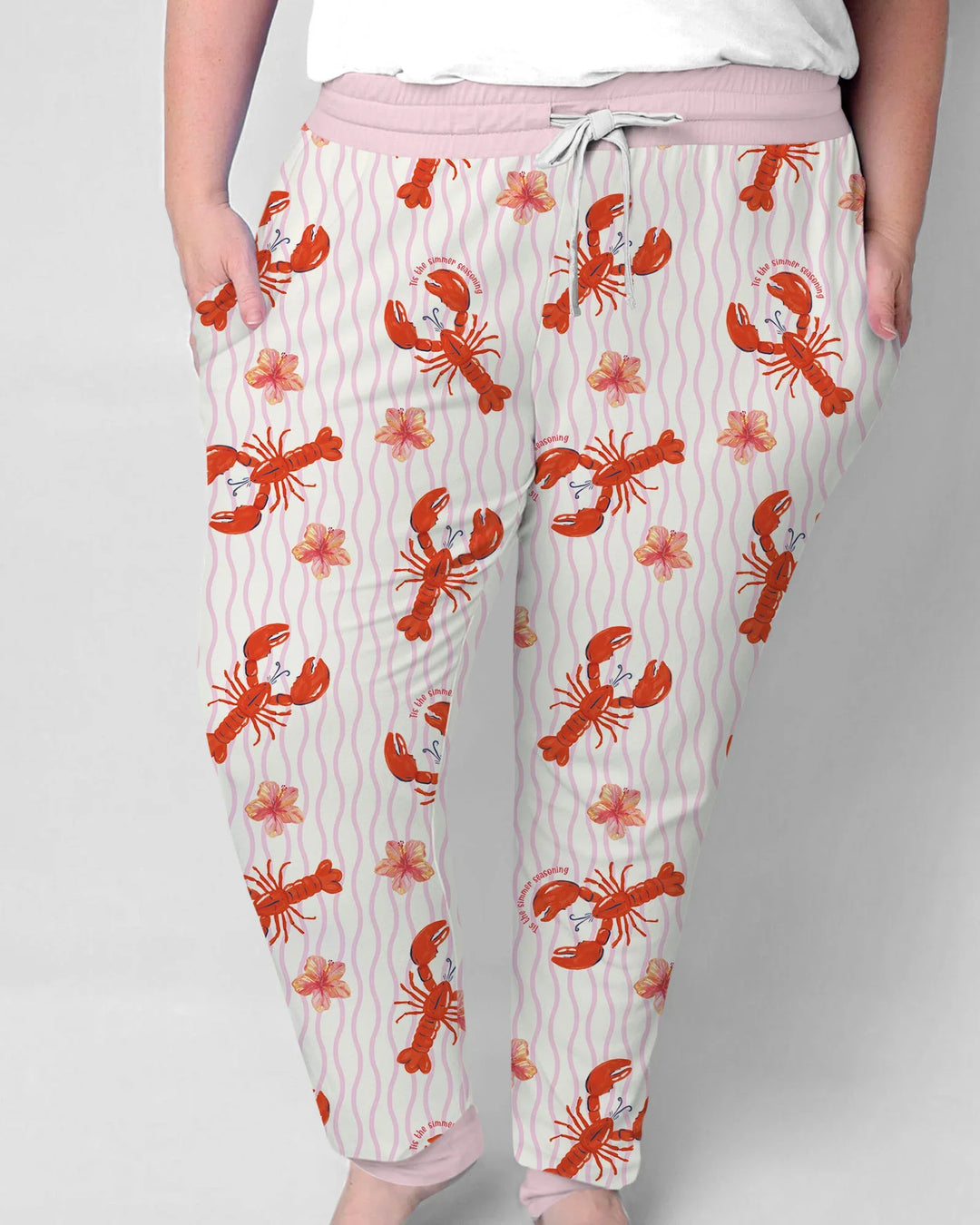 Damen-Pyjama-Set aus Bambus mit Flusskrebs-Motiv