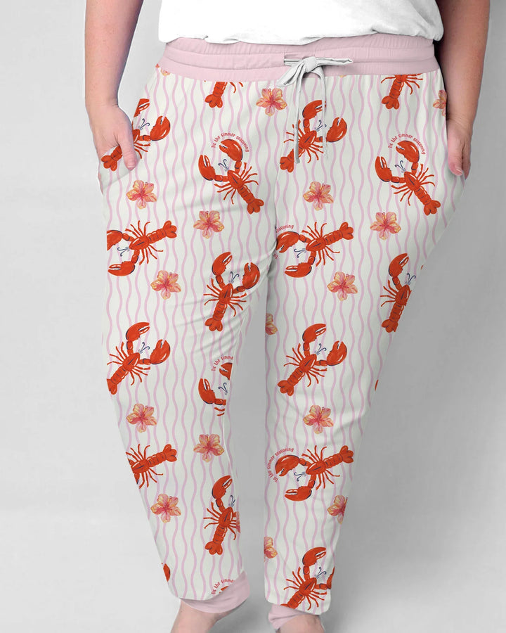 Damen-Pyjama-Set aus Bambus mit Flusskrebs-Motiv