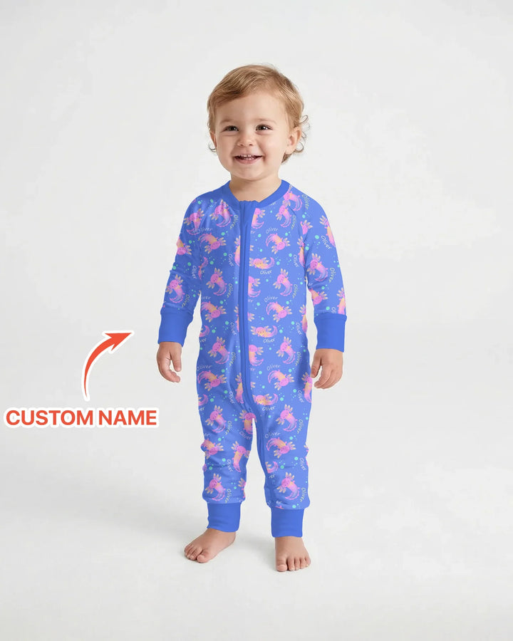 Axolotl Glow Custom Name Bamboo Convertible Zippy