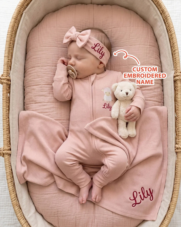 Gerippte Babykleidung mit individuellem Foto - Weich &amp; Skizzenhaft