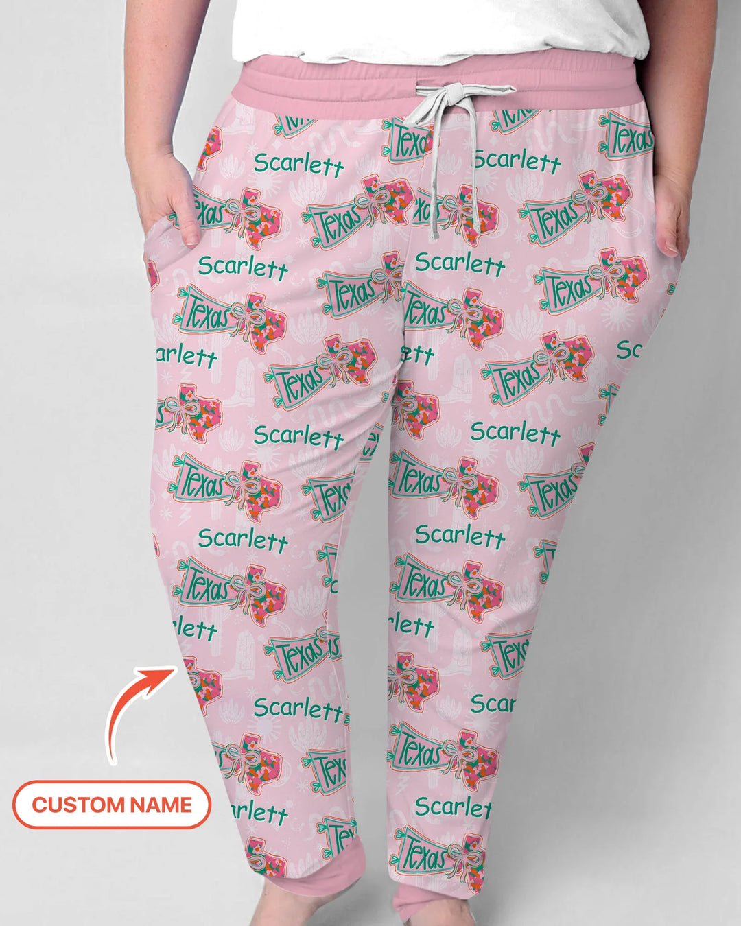 Custom Name Preppy Texas Charm Custom Bamboo Women Pajama Set