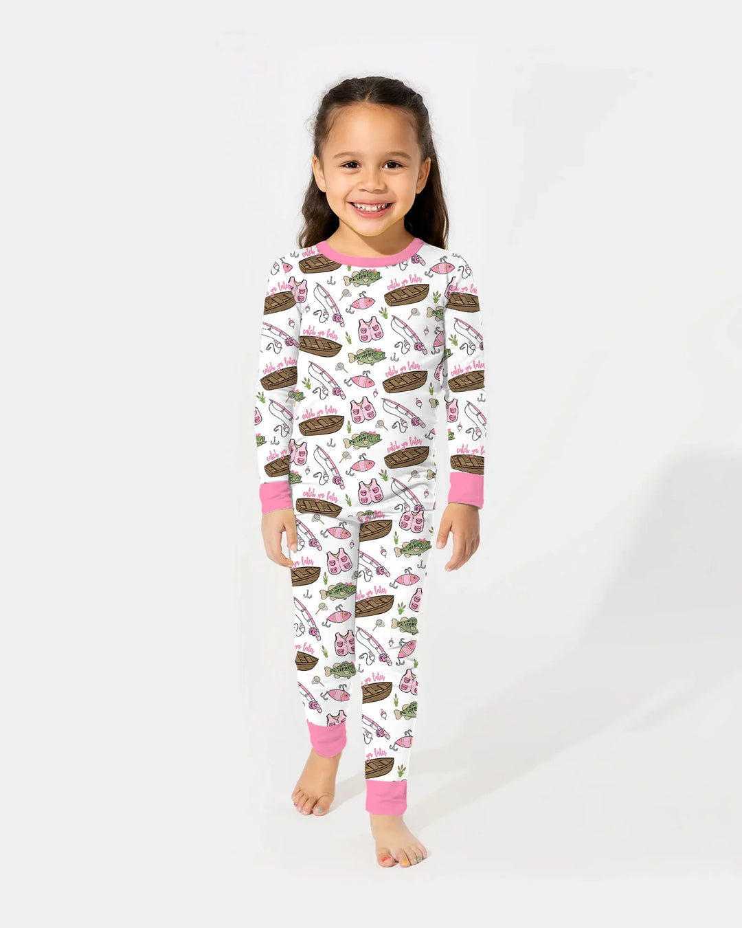 Zweiteiliges Langarm-Pyjama-Set mit Sommerfrüchten
