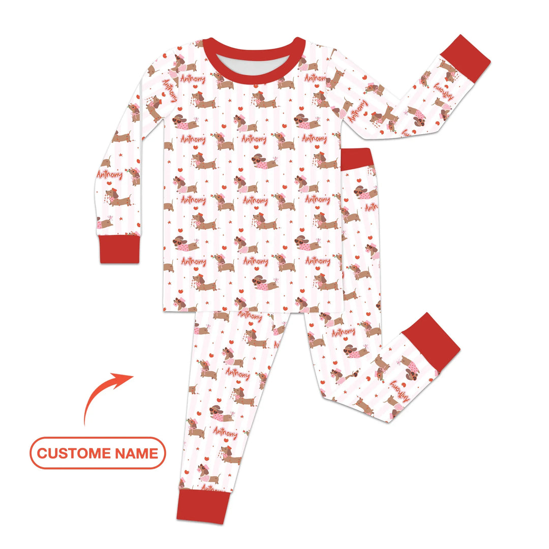 Zweiteiliges Langarm-Pyjama-Set mit Sommerfrüchten
