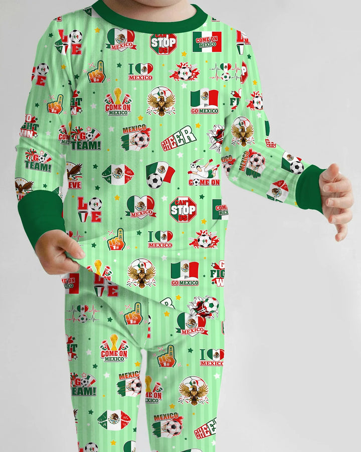 Zweiteiliges Langarm-Pyjama-Set mit Sommerfrüchten