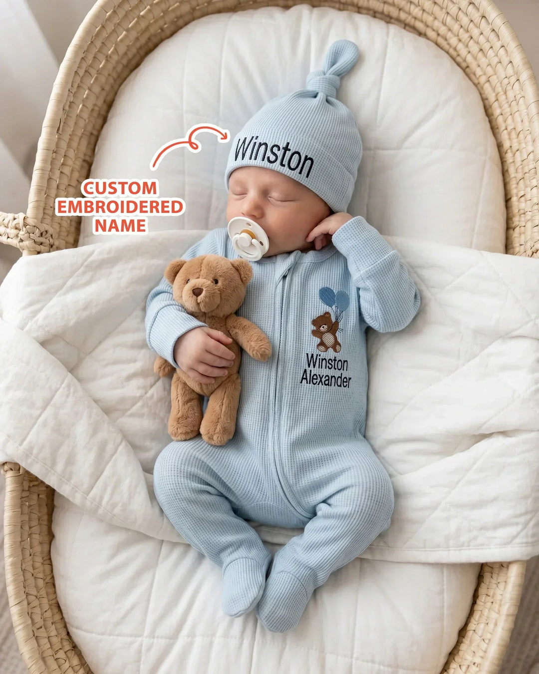 Gerippte Babykleidung mit individuellem Foto - Weich &amp; Skizzenhaft