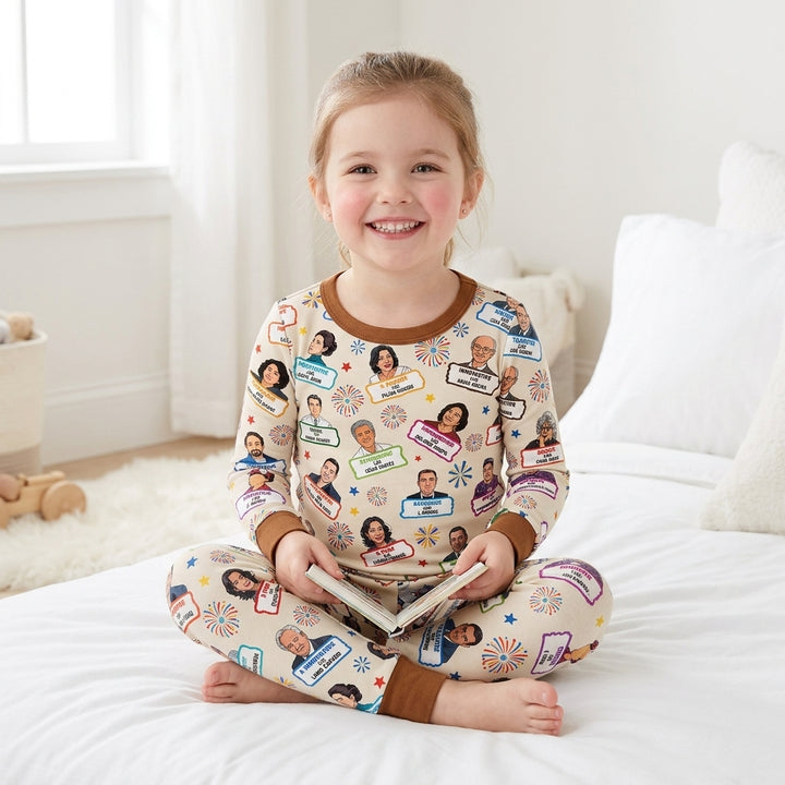 Zweiteiliges Langarm-Pyjama-Set mit Sommerfrüchten