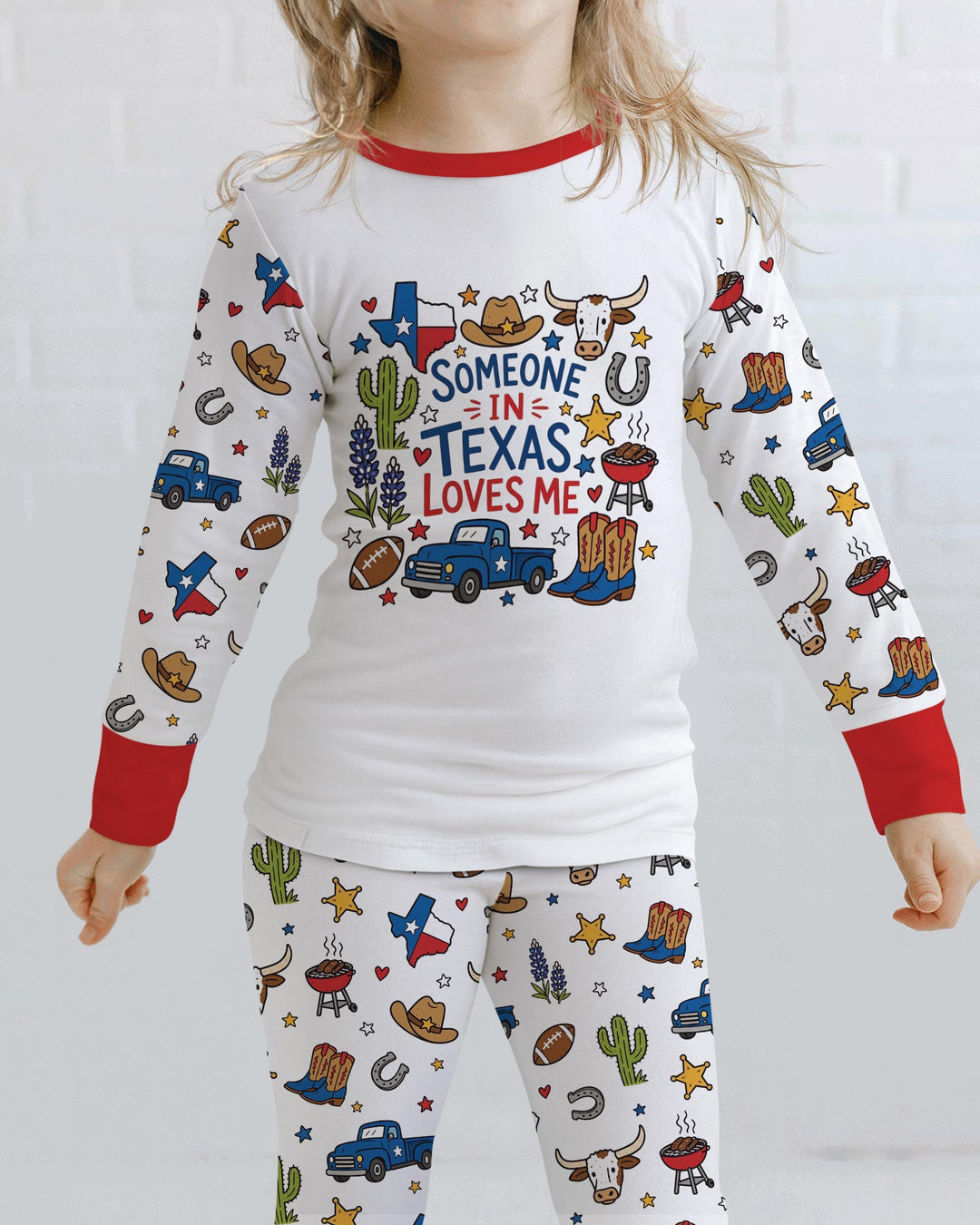 Someone in Texas Loves Me Bamboo Two Piece Long Sleeve Pajama Set