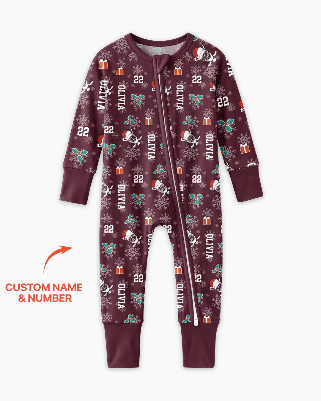 Custom Name Hockey Holiday Bamboo Convertible Zippy