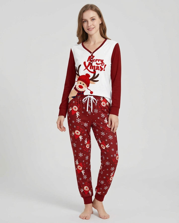 Merry Reindeer Nights Bamboo Women Pajama Set