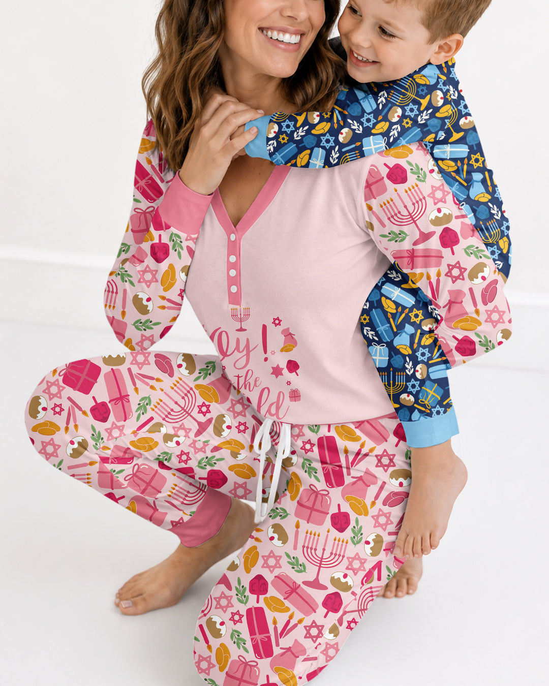 Oy to the World Hanukkah Bamboo Women Pajama Set