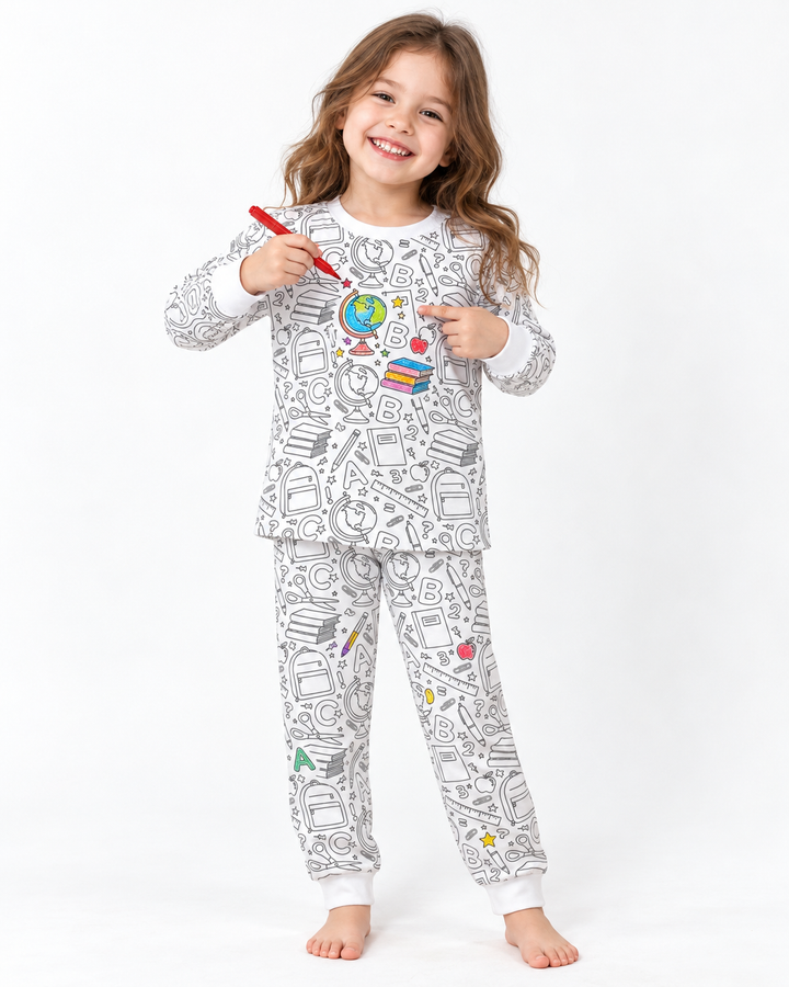 All Colorable Bamboo Two Piece Long Sleeve Pajama Set