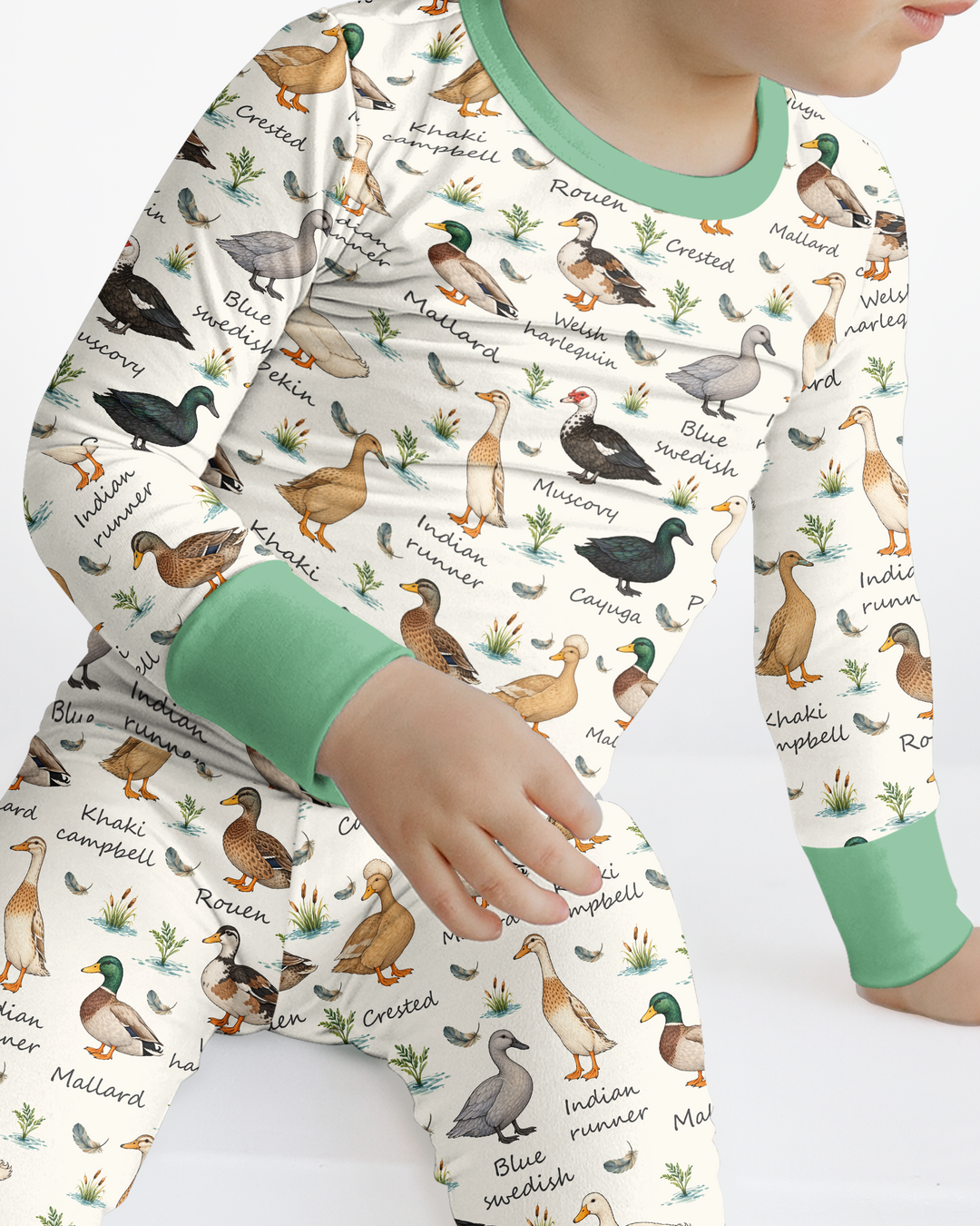 Farm Duck Species Bamboo Two Piece Long Sleeve Pajama Set