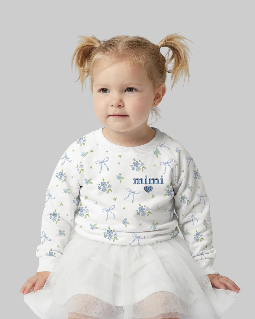 Mommy and Me Passendes besticktes Baby-Bambus-Rundhals-Sweatshirt