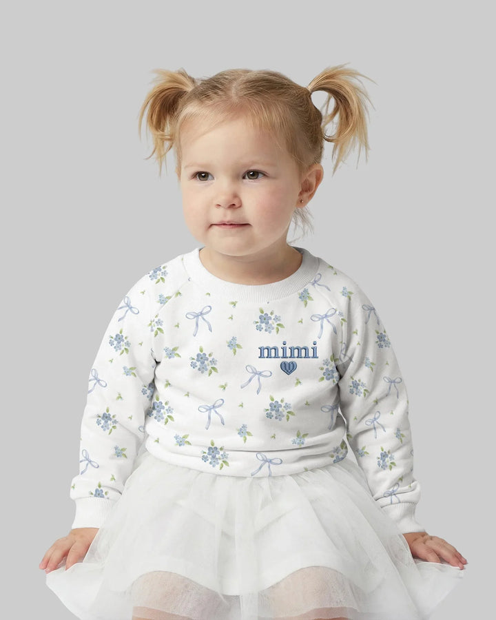 Mommy and Me Passendes besticktes Baby-Bambus-Rundhals-Sweatshirt
