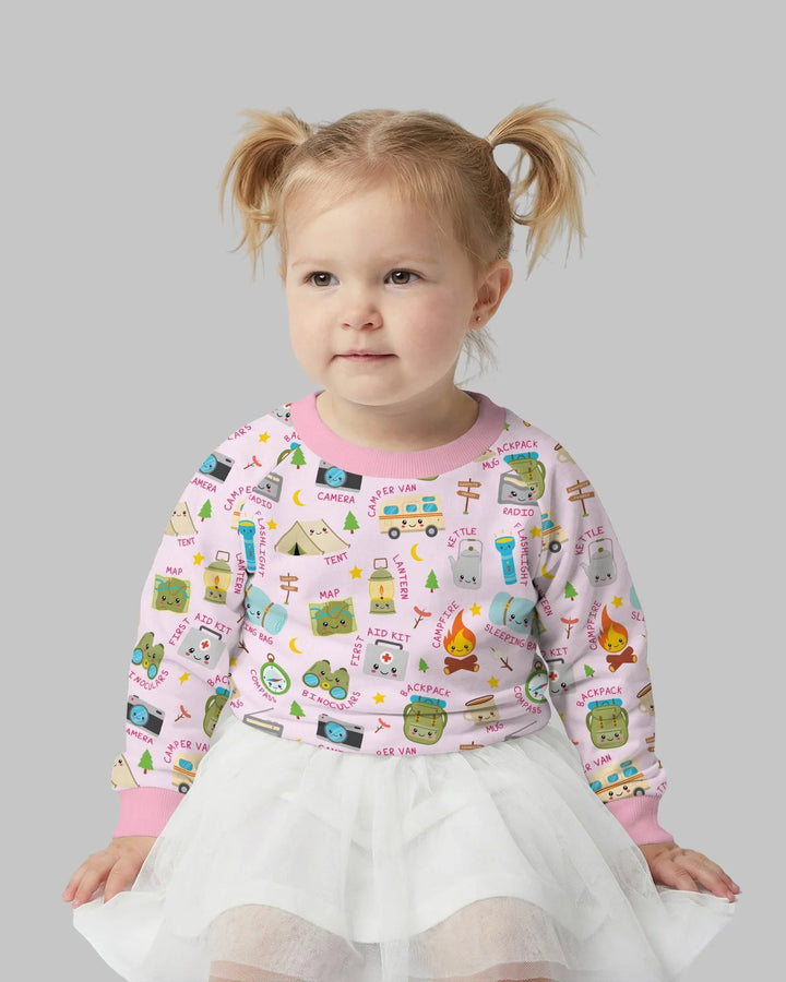 Familien-Sweatshirt mit Rundhalsausschnitt „Little Camp Adventure“.