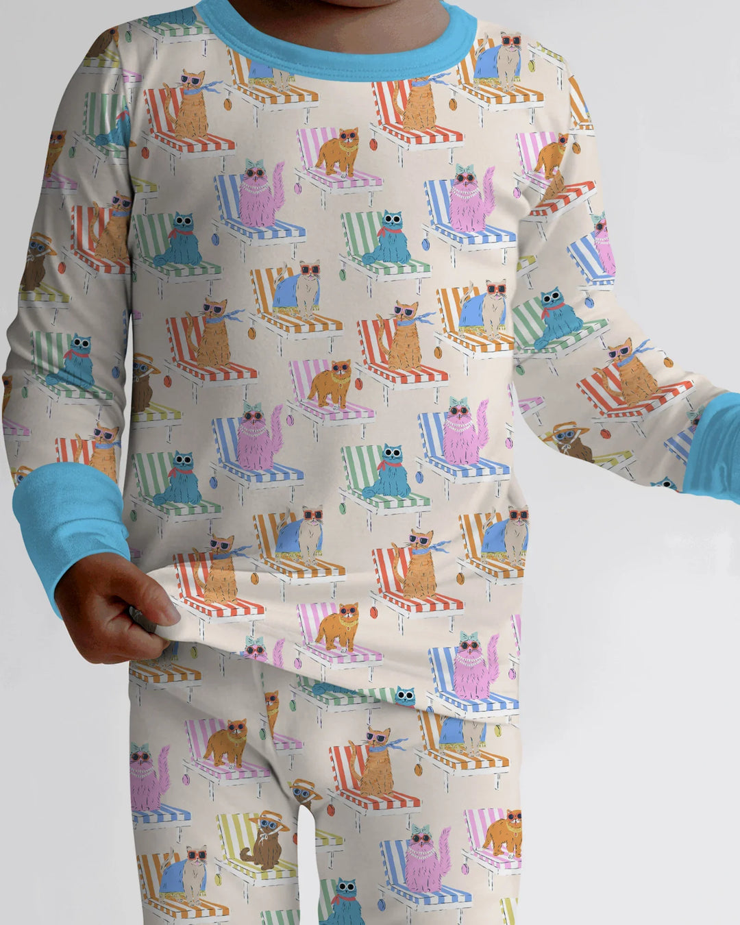 Zweiteiliges Langarm-Pyjama-Set mit Sommerfrüchten