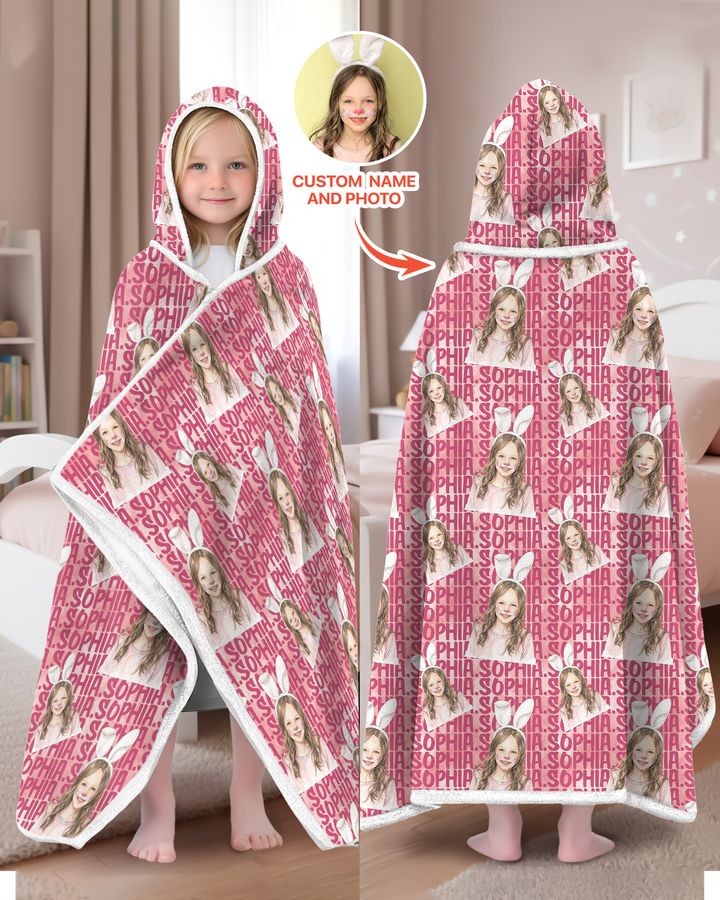 Colorful Kids Name Bamboo Blanket Hoodie
