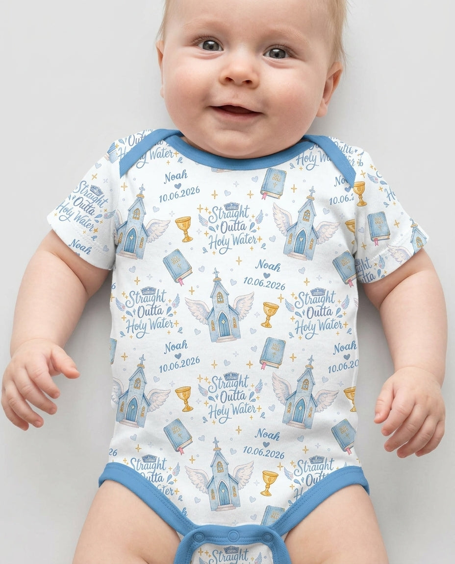 Gerippte Babykleidung mit individuellem Foto - Weich &amp; Skizzenhaft