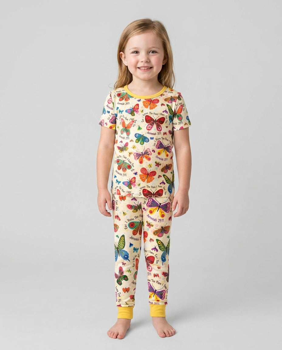 Zweiteiliges, kurzärmliges Pyjama-Set mit Marienkäfern