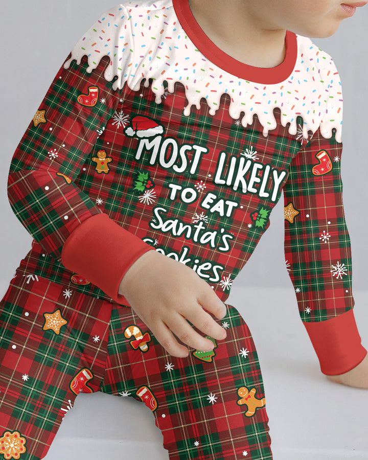 Funny Christmas Family Matching Bamboo Two Piece Long Sleeve Pajama Set