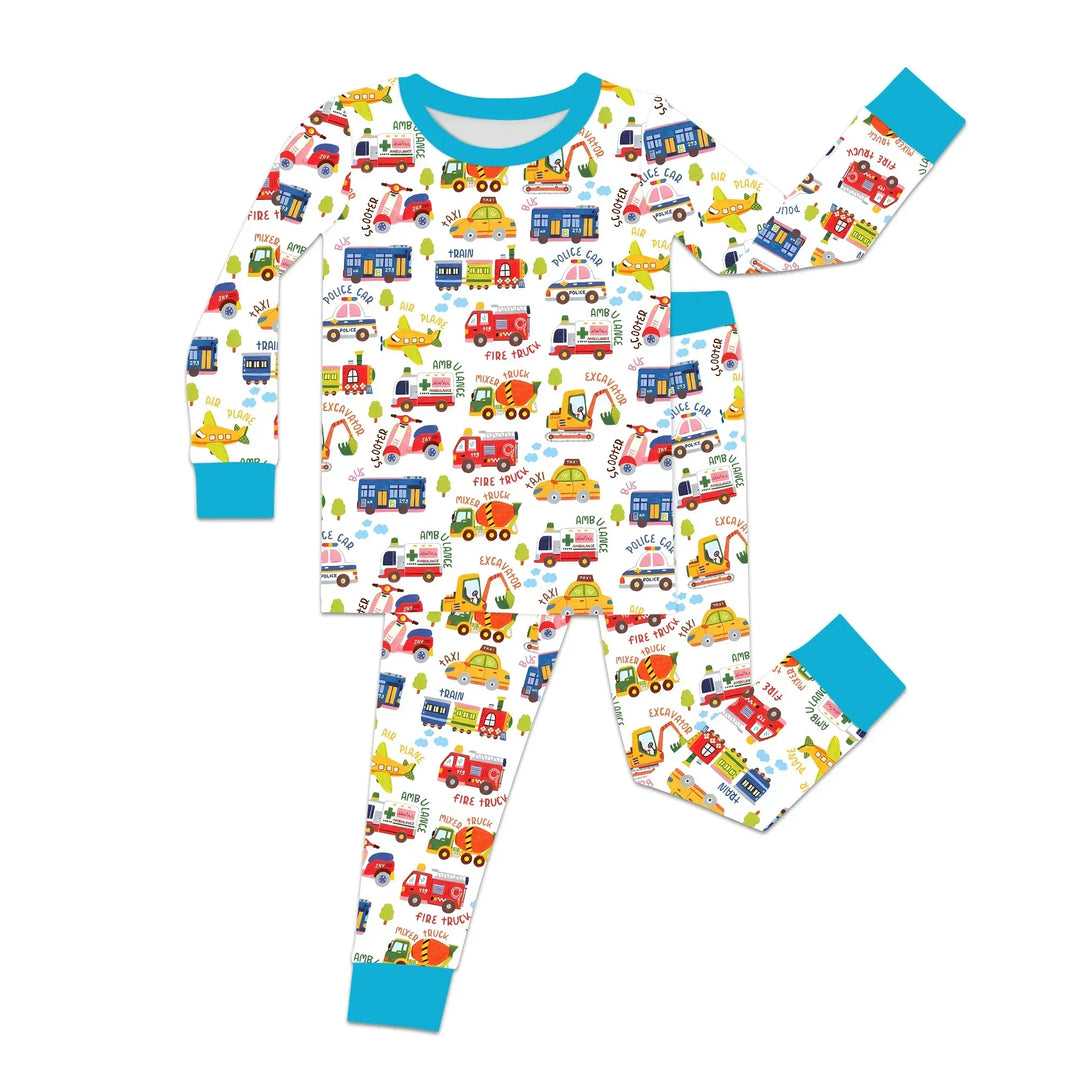 Zweiteiliges Langarm-Pyjama-Set mit Sommerfrüchten