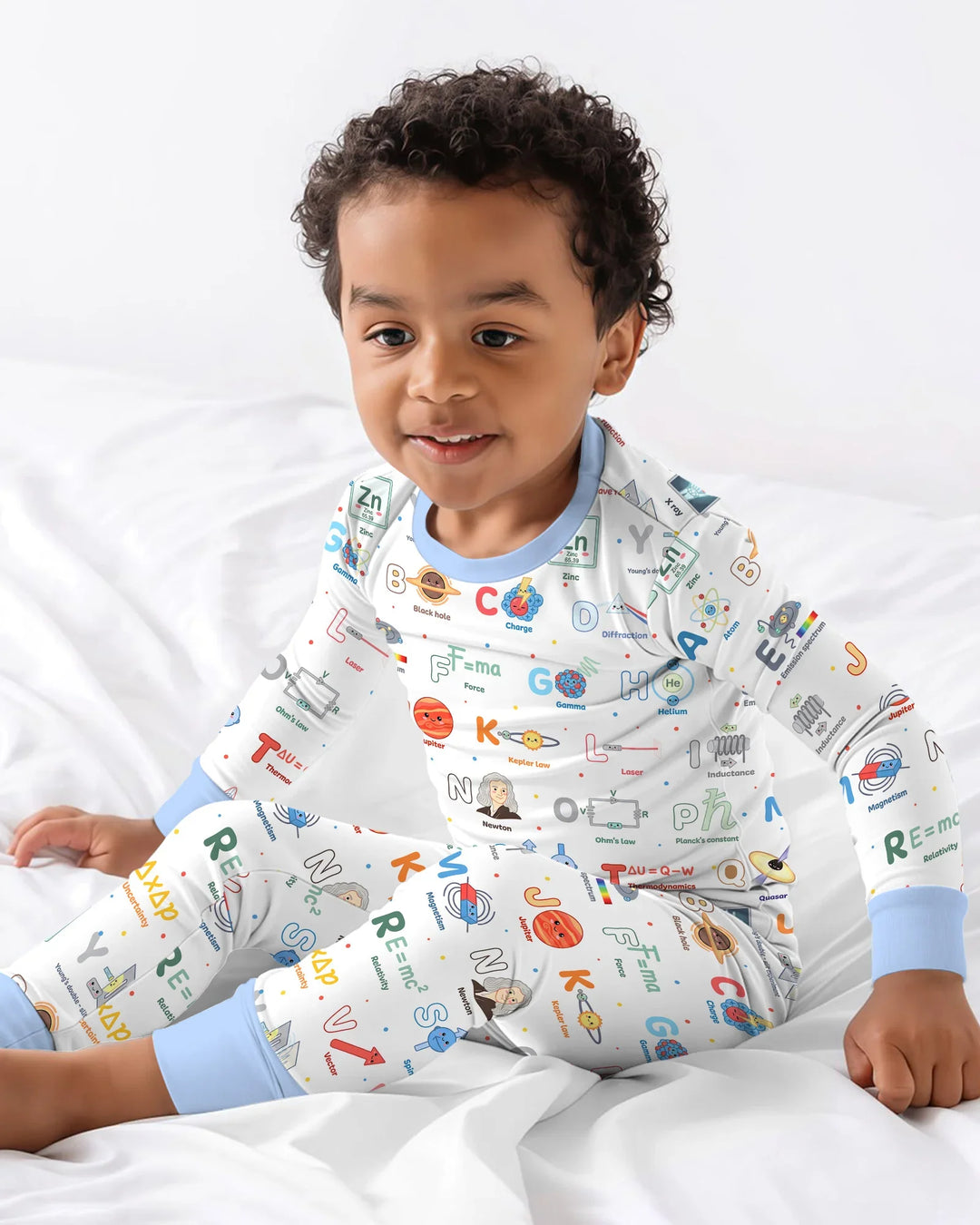 The Physics Alphabet Bamboo Two Piece Long Sleeve Pajama Set