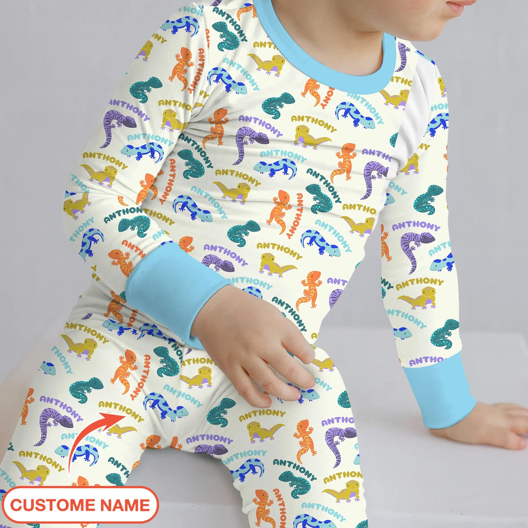 Zweiteiliges Langarm-Pyjama-Set mit Sommerfrüchten
