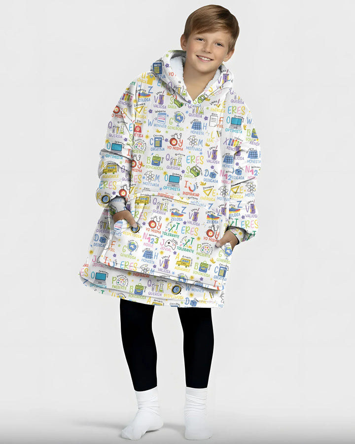 Du bist spanisches Alphabet Version Bambus-Kuschelpullover
