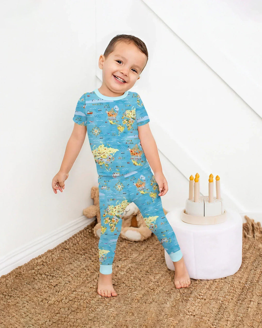 Zweiteiliges, kurzärmliges Pyjama-Set mit Marienkäfern