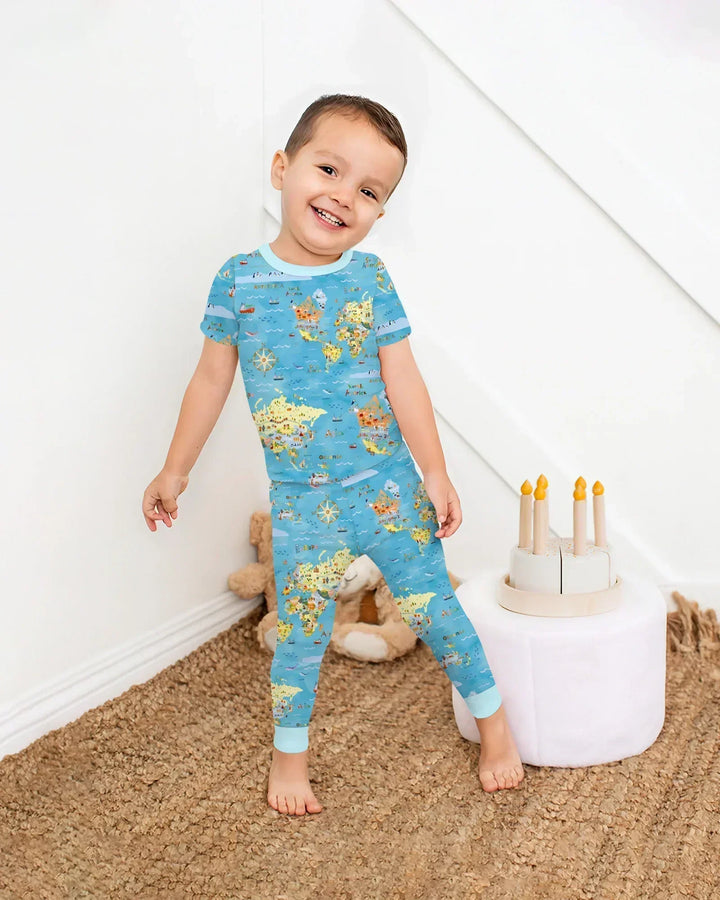 Zweiteiliges, kurzärmliges Pyjama-Set mit Marienkäfern