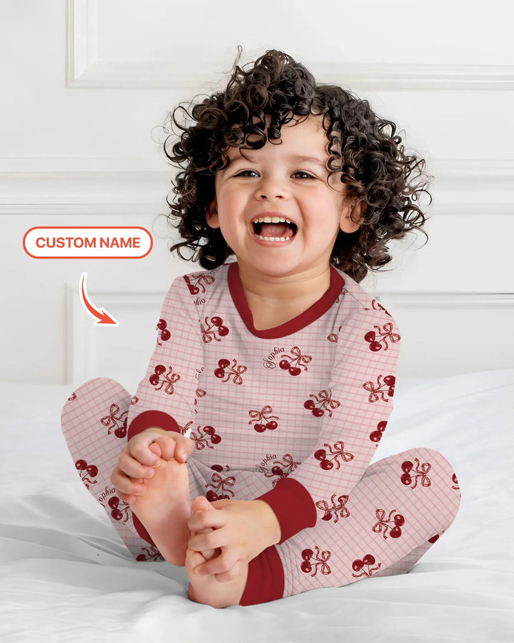 Zweiteiliges Langarm-Pyjama-Set mit Sommerfrüchten