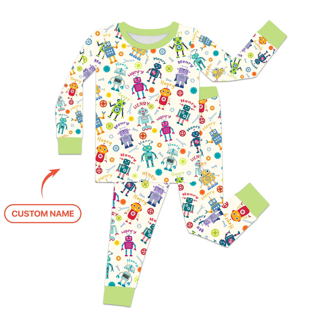 Zweiteiliges Langarm-Pyjama-Set mit Sommerfrüchten