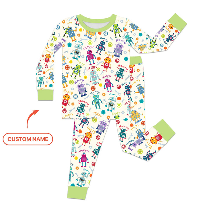 Zweiteiliges Langarm-Pyjama-Set mit Sommerfrüchten