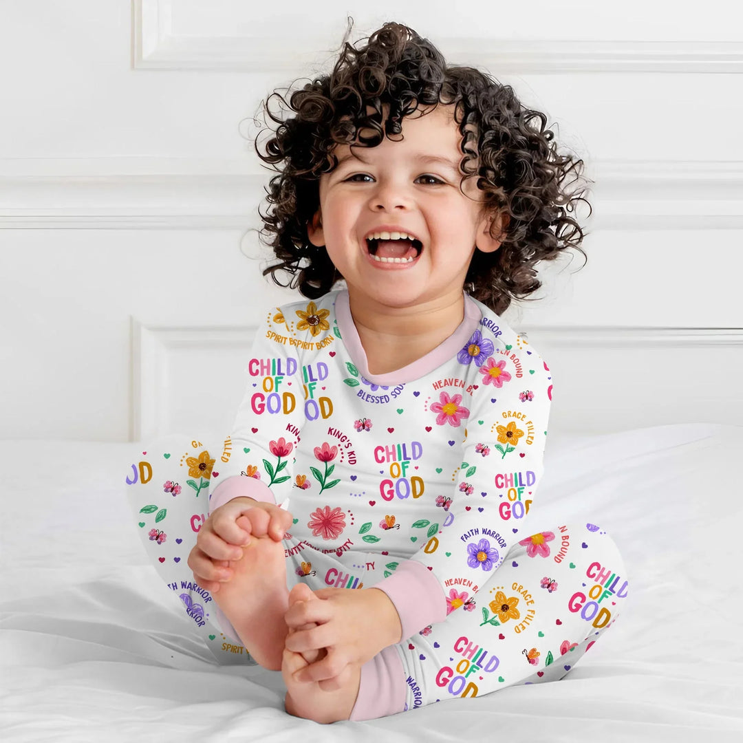 Zweiteiliges Langarm-Pyjama-Set mit Sommerfrüchten