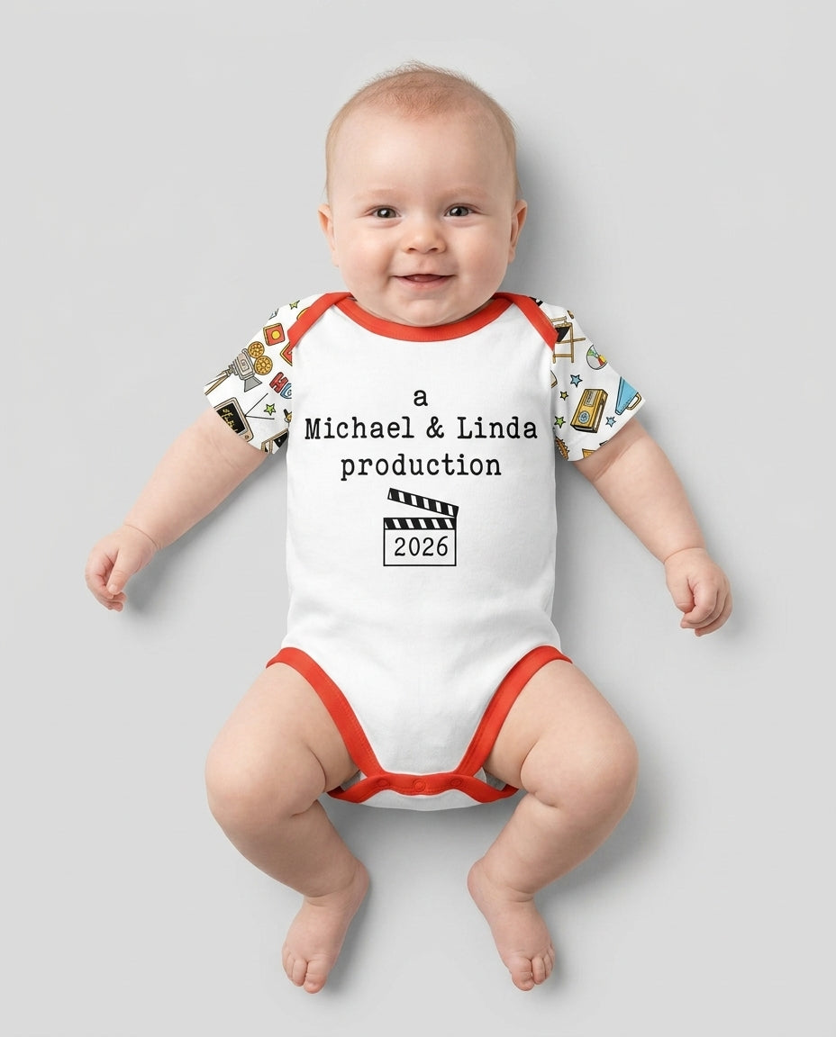 Gerippte Babykleidung mit individuellem Foto - Weich &amp; Skizzenhaft
