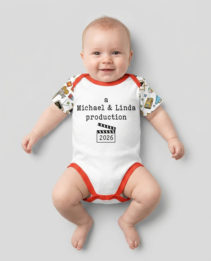 Gerippte Babykleidung mit individuellem Foto - Weich &amp; Skizzenhaft
