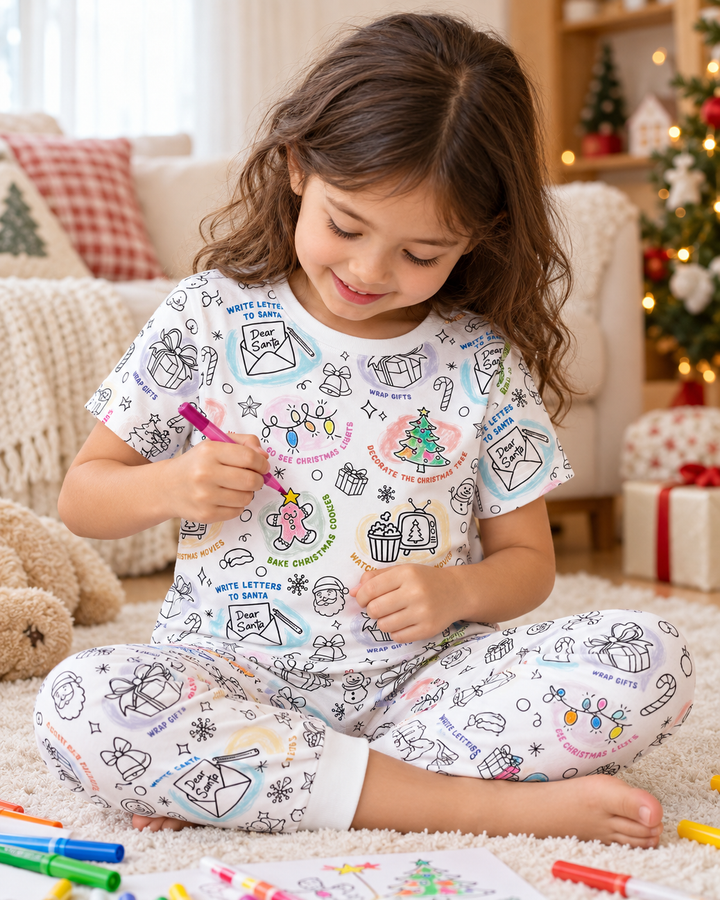 Zweiteiliges, kurzärmliges Pyjama-Set mit Marienkäfern