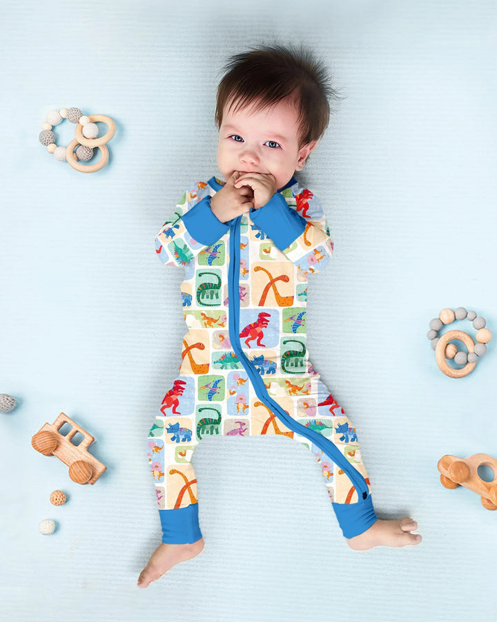 Rainbow Dino Friends Family Matching Bamboo Convertible Zippy