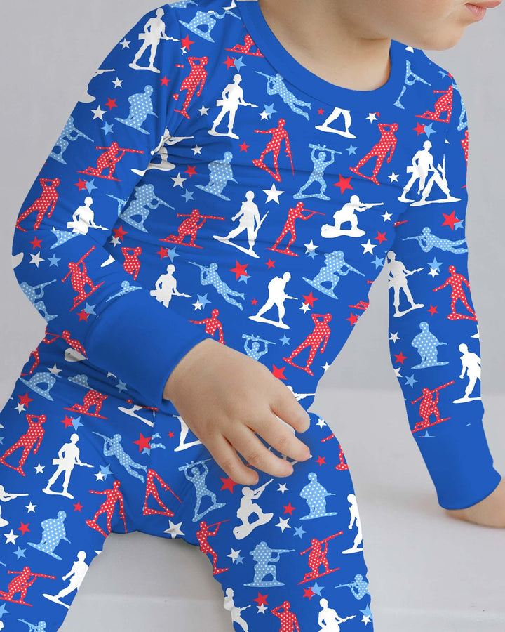 Zweiteiliges Langarm-Pyjama-Set mit Sommerfrüchten