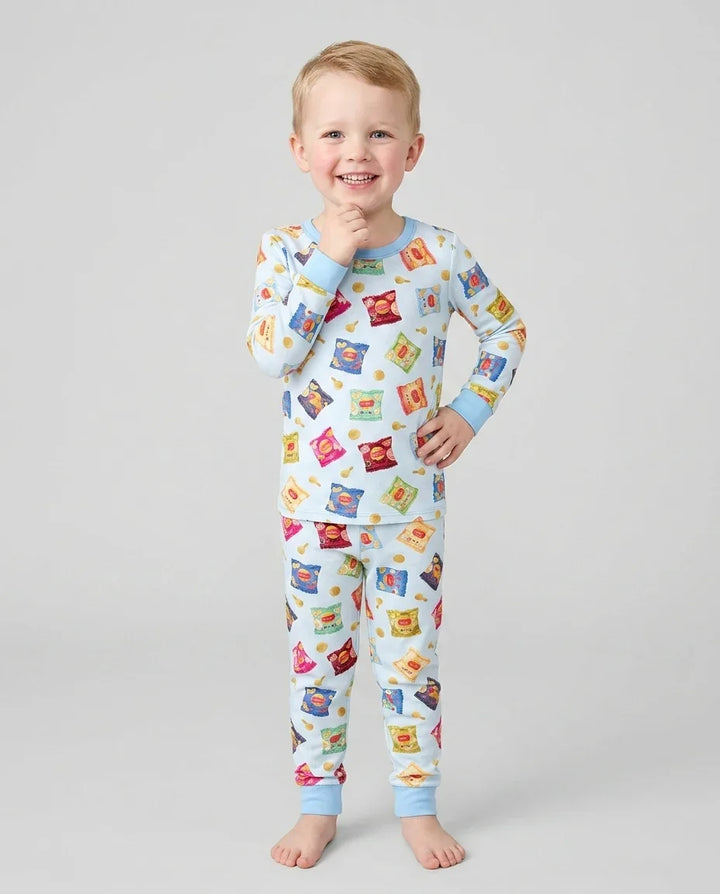 Zweiteiliges Langarm-Pyjama-Set mit Sommerfrüchten