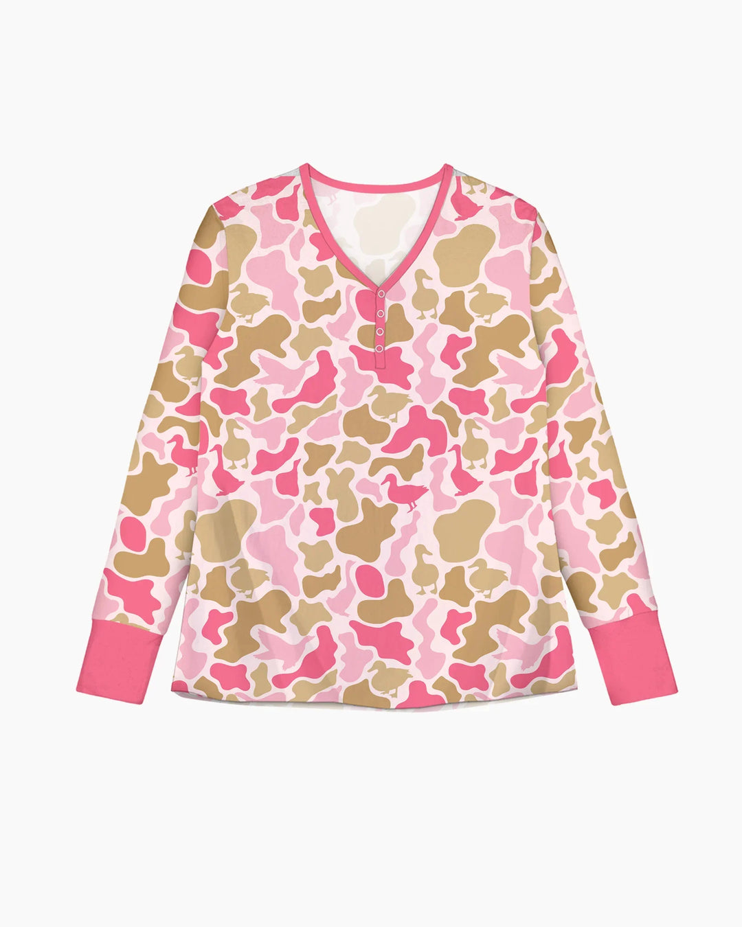 Mallard-Entenjagd-Tarnmuster-Pyjama-Set für Damen aus Bambus