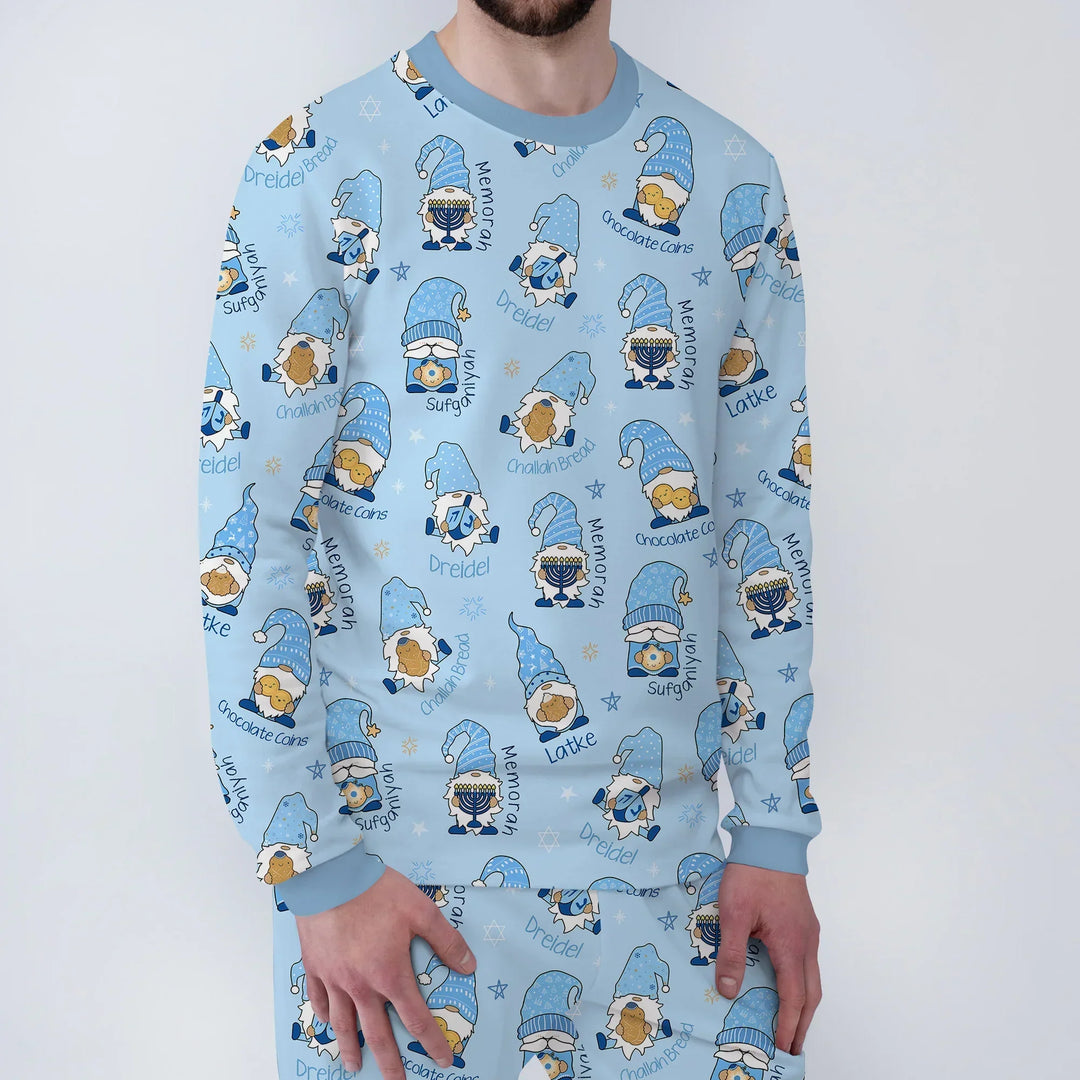 Happy Hanukkah Matching Family Men's Pajama Set , Happy Hanukkah Matching Family Men's Pajama Set - Only Shirt / XS
