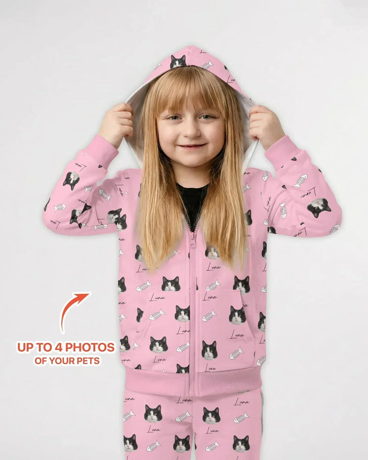 Personalisierter Hoodie mit Namen und Tierfotos aus Bambus